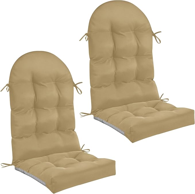 Geelin 2 Pcs Adirondack Chair Cushion High Back Patio Rocking Chair Cushion 44 x 19 x 4 Inch Tufted Weather Resistant Fade Resistant Seat for Patio Rocking Seat