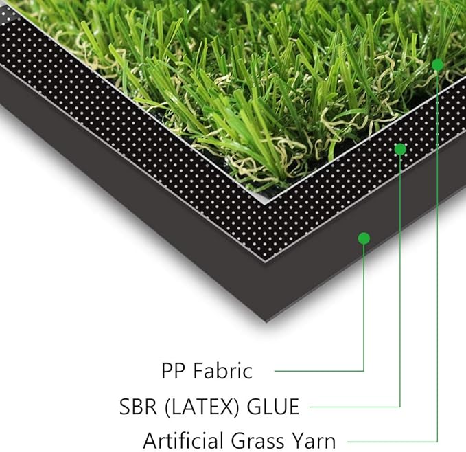 Artificial Grass Turf 13FTX41FT(533Square FT),0.8" Pile Height Realistic Synthetic Grass, Drainage Holes Indoor Outdoor Faux Grass Astro Rug Carpet for Pet Dog Garden Backyard Balcony