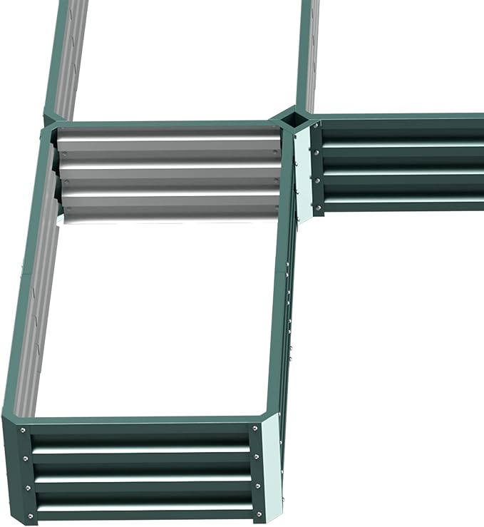 Outsunny 8 x 8' Raised Garden Bed Set, Large Steel Flower Planters for Outdoor Plants, Easy Assembly for Vegetables, Herbs, Green
