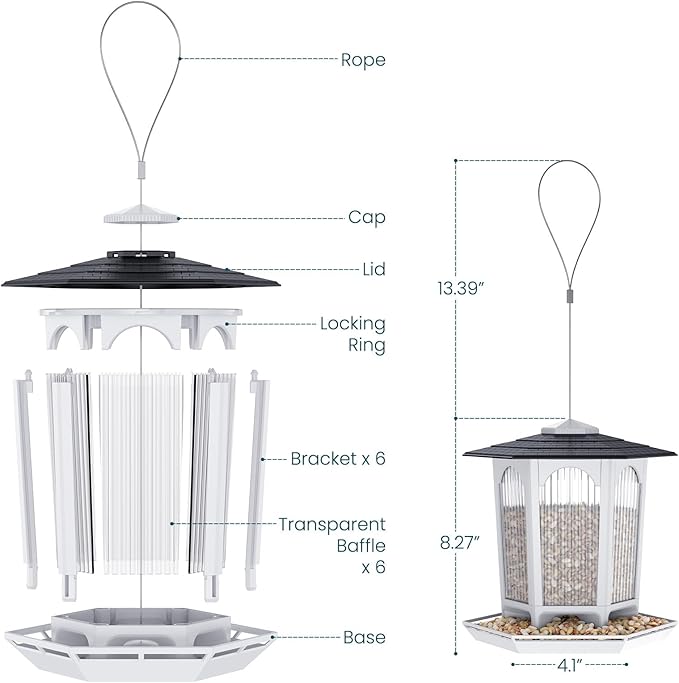 2 Pack Solar Bird Feeders for Outdoors Hanging - Attract Wild Birds & Cardinals, Elegant Minimalist Design, Garden Décor, Unique Gift