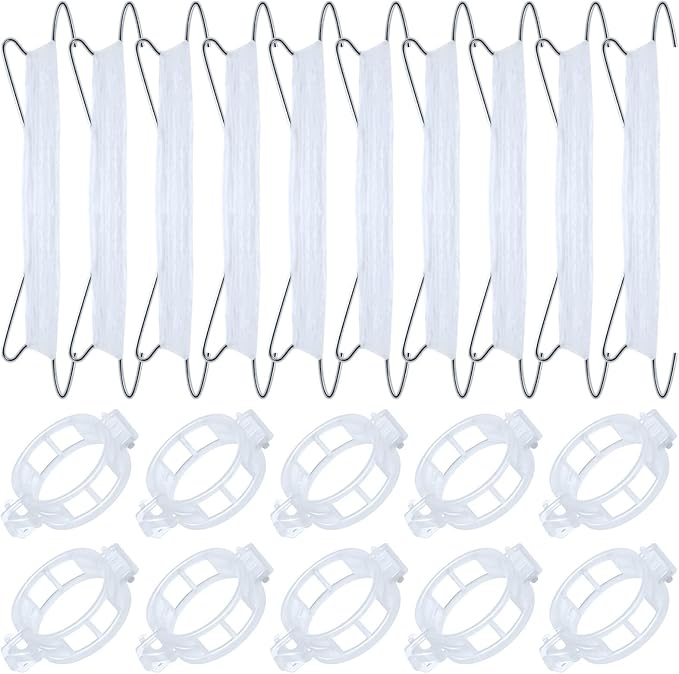 20Pcs Tomato Hooks with String, Tomato Support Hooks, Tomato Holder Hooks & Plant Support Clips with 33.3ft Twine to Prevent Tomatoes from Pinching or Falling Off