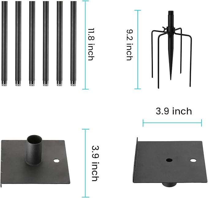 Bird Feeder Pole Kit 80.5 Inch, Outdoor Heavy Duty Birdhouse Pole, 6 Base Adjustable Bird Feeder Holder (for G08,G11Bird Feeder)