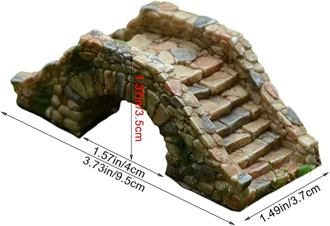 Garden Decoration Resin Craft Mini Bridge Outdoors Artificial Bridge Set Arch Plank Bridge Rockery Bonsai House Garden Decor Fish Tank Ornament Micro Landscape Gift
