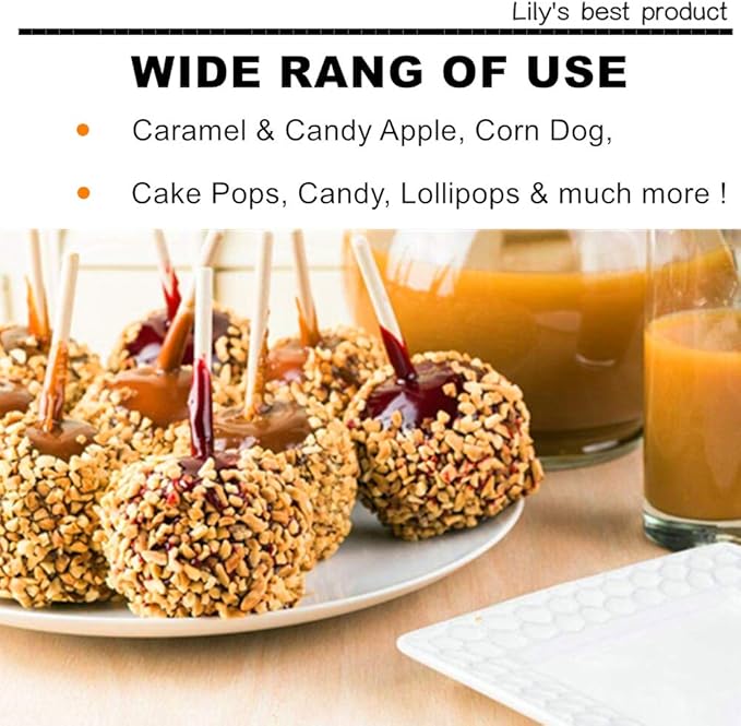 7" Natural Bamboo Skewers For BBQ，Caramel and Candy Apple Sticks, Corn Dog，Corn Cob，Cookie，Lollipop，Kabob，Gril. 5mm Thick by Semi Point Styel (100 pcs)