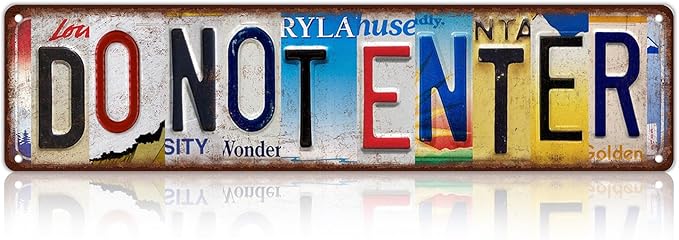 Vintage Do Not Enter Metal Tin Signs Street Signs Outdoor Wall Decor 16 x 4 Inches