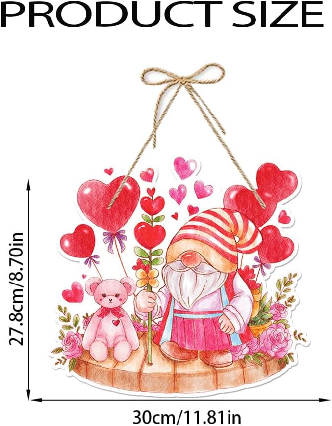 3Pcs Valentine's Day Decorations Romantic Hanging Paper Sign Front Door Hanger Wreath Decor Indoor Outdoor Decor for Valentine Party Home Farmhouse Wall Porch Yard Window Decoration Supplies
