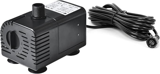 ECO-WORTHY 449 GPH Solar Powered Water Fountain Pump Upgraded Dry-run Protection Brushless Submersible Pump 12V-24V DC with 16.4ft(5M) Power Cord, 10.17 ft High Lift, 2Nozzles for Pond, Hydroponics