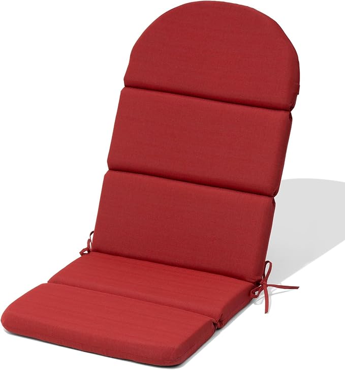 Crestlive 50x19.6 Inch Adirondack Chair Cushion, Water Repellent, Fade Resistant, High Back Outdoor Rocking Chair Cushion for Patio, Chili