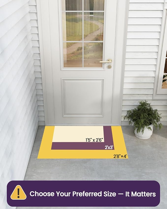 DEXI Front Door Mat Outside Entrance, 23x35 Lemon Welcome Doormat, Non Slip Dirt Resist Heavy Duty Entry Mats for Entryway, Yellow