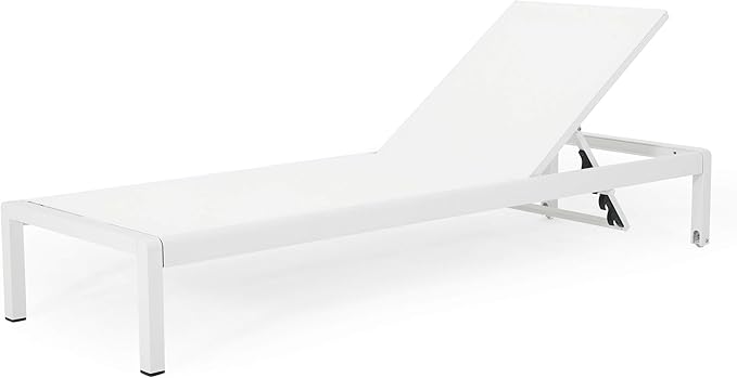 Christopher Knight Home Cynthia Outdoor Chaise Lounge (Set of 2), White.