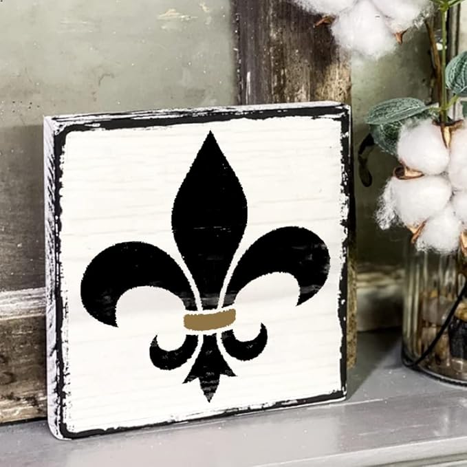 8x8 Inch Large Fleur de lis Stencil for Painting on Wood, Canvas, Paper, Fabric, Walls and Furniture - Flower Stencils - Reusable DIY Art and Craft Stencils - Wall Stencil