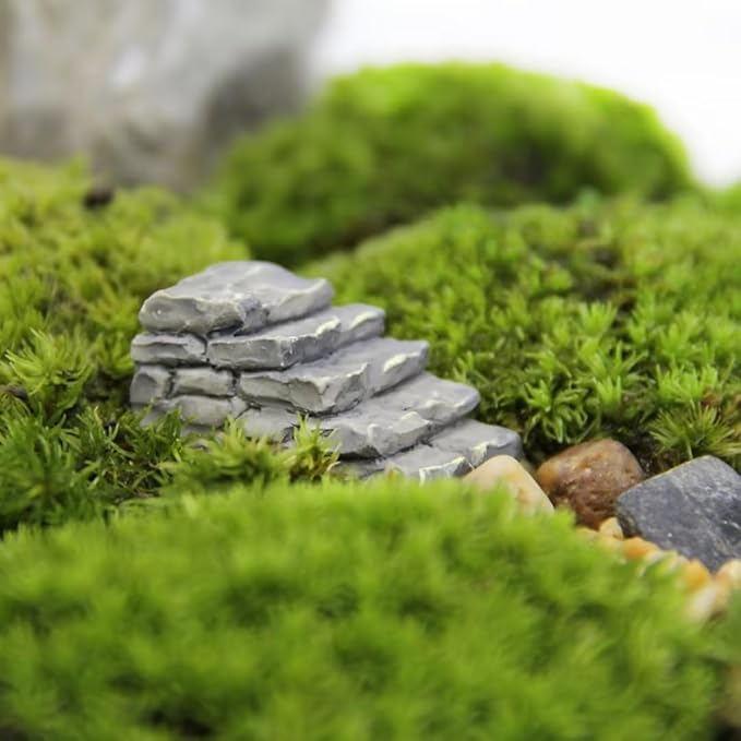 Miniature Resin Bridge Stair Stone Straight Bridge Stairs Steps Garden Fairy Ornament Micro Landscaping Decor Bonsai Craft Straight Stairs Outdoor, Garden Sculptures and Statues, Decorations