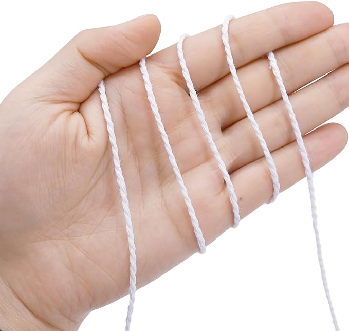 Twine String,500 Feet Cotton Butchers Kitchen Twine String Cooking for Crafts Roasting Gift Wrapping DIY Decoration Gardening Packing Materials,White