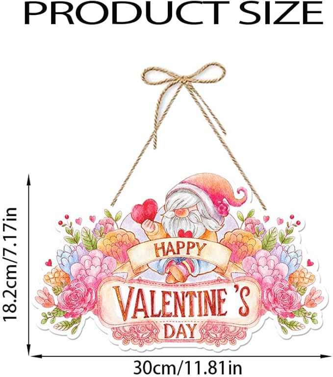 3Pcs Valentine Decorations Romantic Hanging Paper Sign Front Door Hanger Wreath Decor Indoor Outdoor Decor for Valentine's Day Party Engagement Wedding Anniversary Door Porch Wall Decor Supplies