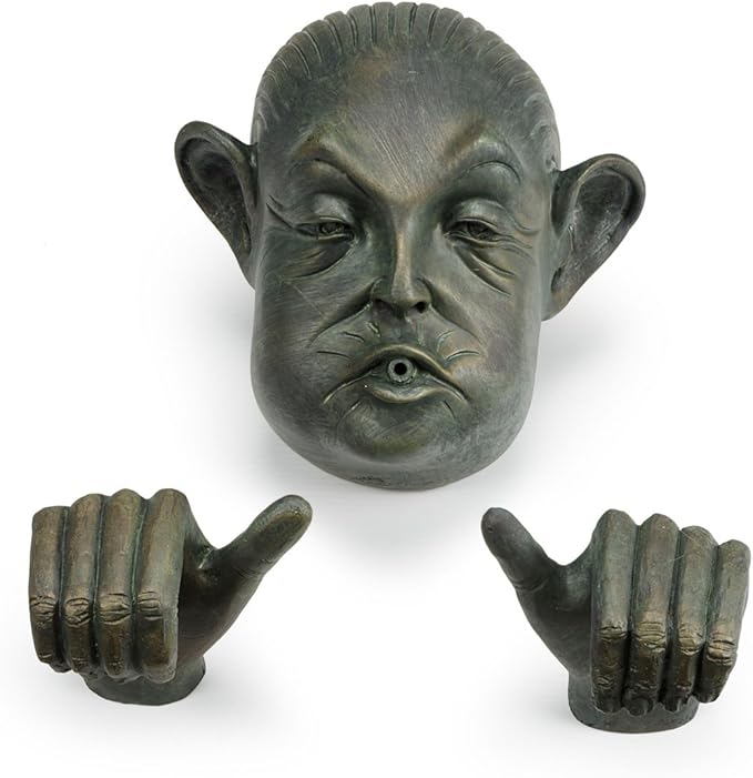 Aquascape Man in Barrel Spitter Fountain Head and Hands, Whimsical Deocorative Pond Water Feature Accent, 78315