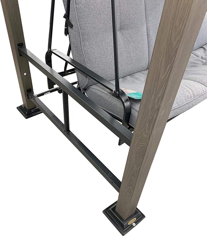 Garden Winds Custom Fit Replacement Canopy Top Cover Compatible with The Broyhill Pergola Daybed Swing – Classic Stone Slate Gray, Riplock 350