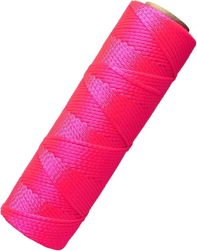 Mason Line String Line,300 Ft Length Nylon Twine,18 Braided Nylon String for Gardening Or Masonry Tools,Twine String for Gardening,Pink