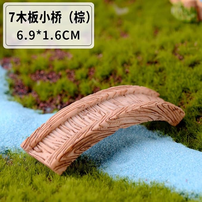 MAOMIA 8 Pcs Mini Lighthouse Water Well Bridge Figurines Miniature Gardening Pool Lawn Running Water Terrarium Stone Bridge Figurine Micro Landscape Indoors Outdoors Decorative Accessory