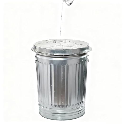 31-Gallon Steel Trash Can with Lid, Outdoor Garbage Can, Rust-Resistant Metal Waste Bin for Kitchen, Office, Home, and Commercial Use
