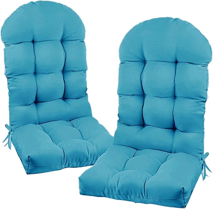 Outdoor Adirondack Chair Cushions Set of 2 Waterproof Teal Tufted Replacement High Back Chair Cushion for Indoor Patio Rocking Chair,47.24 * 19.69 * 4"