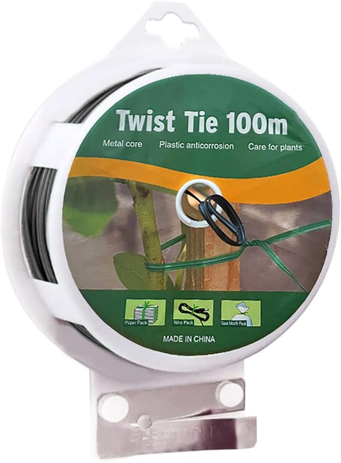 Twist Tie, 328 Feet (100m),black cable ties with Cutter, black twist ties，Garden Plant Ties Reusable, black Twist Ties for plants Gardening Tomatoes Tie garden ties for plants,garden twist ties