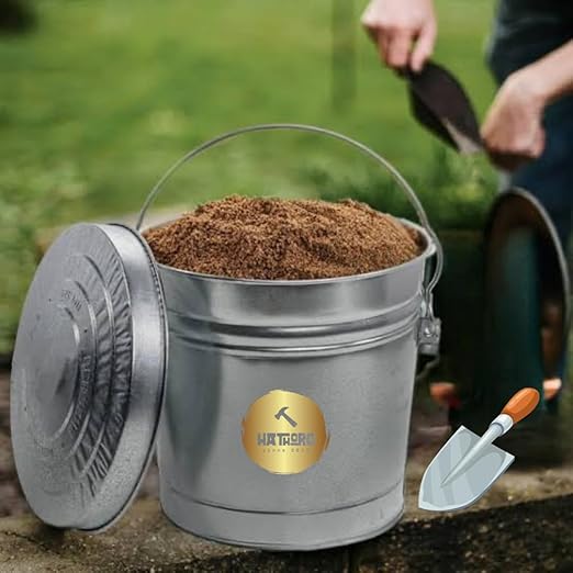 Galvanized Steel Trash Can with Galvanized Locking Lid, for Kitchen, Outdoor, Camping, Multipurpose (Galvanized Steel, 10 Gallon)