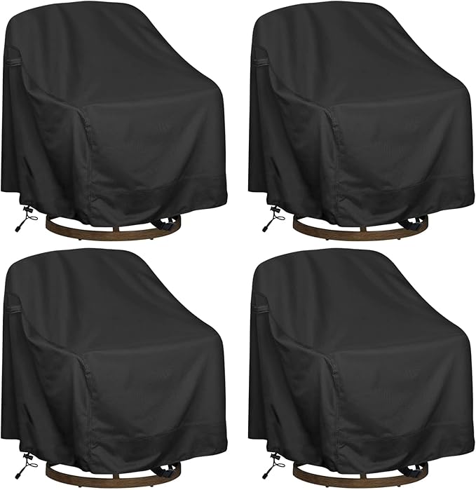 Outdoor Swivel Lounge Chair Cover, Fits to (29" W X 31" D X 38" H) Lawn Patio Chairs, 420D Tear-Resistant, UV Resistant, Waterproof for Furniture Covers