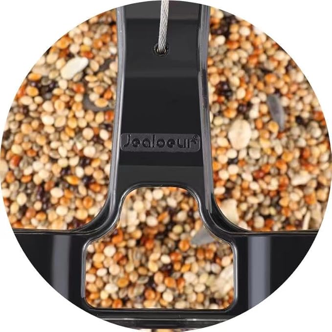 Bird Feeders for Outdoors Hanging Bird Feeder Wild Birds Seed, Black 2 Pack