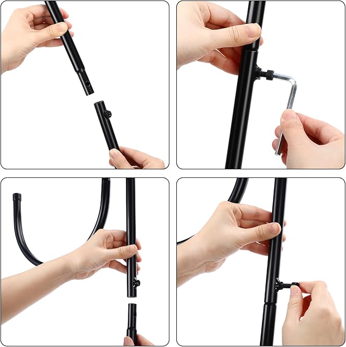 Tandefio Metal Outdoor Hose Holder Ground Mounted Freestanding Hose Hanger Water Pipe Holder Stand Heavy Duty Garden Rack for Water Pipe Storage Outdoor Yard Lawn(Black)