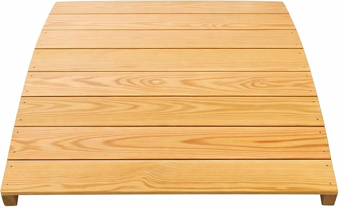 4 FT NATURAL Amish Made Pinewood Heavy Duty Garden Bridge for Walkway, Backyard Pond & Landscaping, Outdoor Wooden Footbridge for Koi Pond, Japanese Style Decorative Bridge, Made in USA