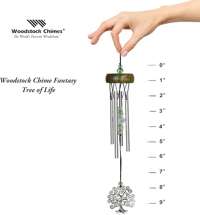 Woodstock Chimes Signature Collection, Fantasy, Tree of Life 10'' Décor Designs - Small Chimes Wind Chimes for Outdoor, Patio, Home or Garden Décor (WCFTL)