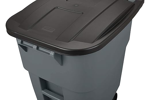Rubbermaid Commercial Products Brute Rollout Trash/Garbage Can/Bin with Wheels, 50 GAL, for Restaurants/Hospitals/Offices/Back of House/Warehouses/Home, Gray