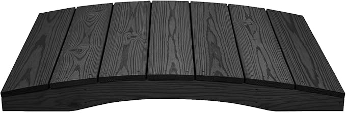 4 FT Black Amish Made Pinewood Heavy Duty Garden Bridge for Walkway, Backyard Pond & Landscaping, Outdoor Wooden Footbridge for Koi Pond, Japanese Style Decorative Bridge, Made in USA