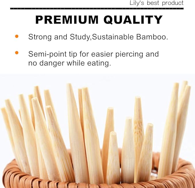 7" Natural Bamboo Skewers For BBQ，Caramel and Candy Apple Sticks, Corn Dog，Corn Cob，Cookie，Lollipop，Kabob，Gril. 5mm Thick by Semi Point Styel (100 pcs)