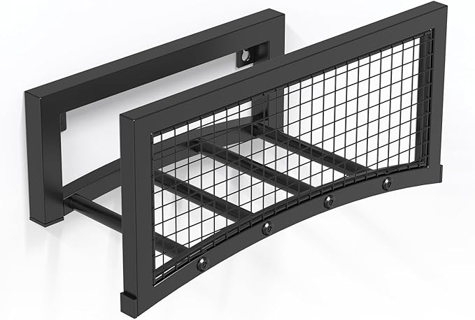 Garden Hose Holder Wall Mount, Heavy Duty Metal Hose Holds for Garden Hose 150FT, Outdoor Water Hose Reel Storage Organizer Rack, Easy Install, Black