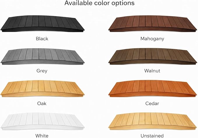 6 FT Black Amish Made Pinewood Heavy Duty Garden Bridge for Walkway, Backyard Pond & Landscaping, Outdoor Wooden Footbridge for Koi Pond, Japanese Style Decorative Bridge, Made in USA