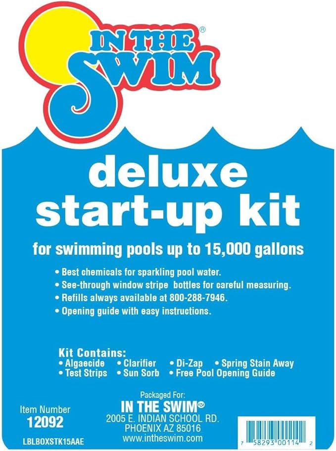 In The Swim Pool Deluxe Opening Chemical Start Up Kit - Above Ground and In-Ground Swimming Pools - Up to 15,000 White