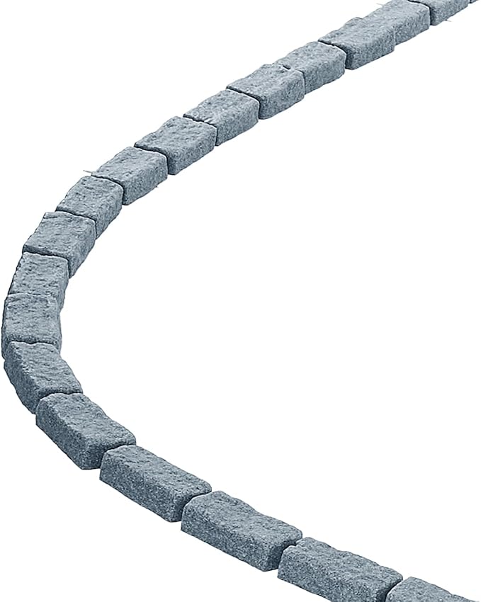 VEVOR Faux Stone Landscape Edging, No Dig Garden Edging Border, Flexible Blocks for Lawn Edging, Flower Beds, Driveway, Yards with 12 Spikes, 4 Pack 24 Bricks 16FT Kit, 46.5" Lx 3.7" W x 2.2" H, Grey