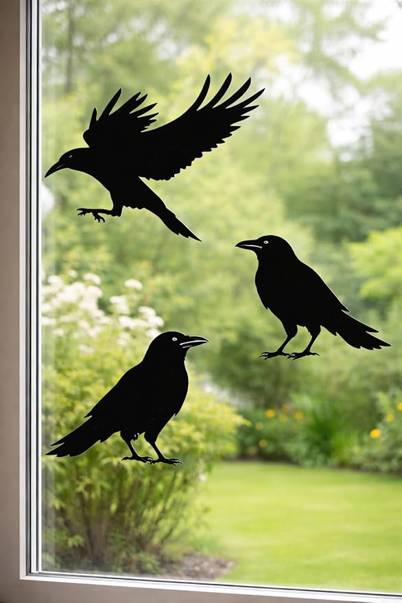 Crow Stencil – Reusable Gothic Raven Silhouettes and Crow Art Stencil for Painting, Dark Art Crafting and DIY Projects