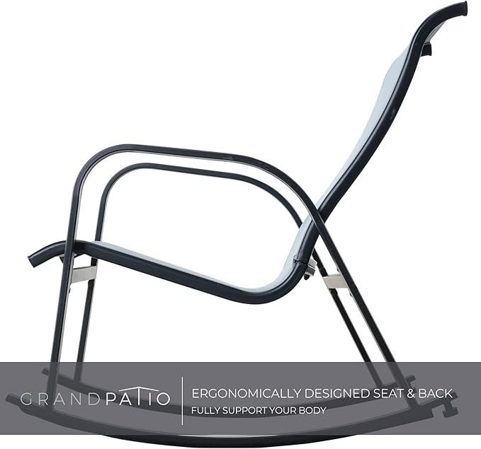 Grand patio Outdoor Mesh Sling Rocking Chair Rocker Seating Outside for Front Porch Garden Patio Backyard Blue
