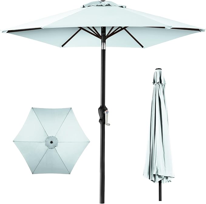 Best Choice Products 10ft Outdoor Steel Polyester Market Patio Umbrella w/Crank, Easy Push Button, Tilt, Table Compatible