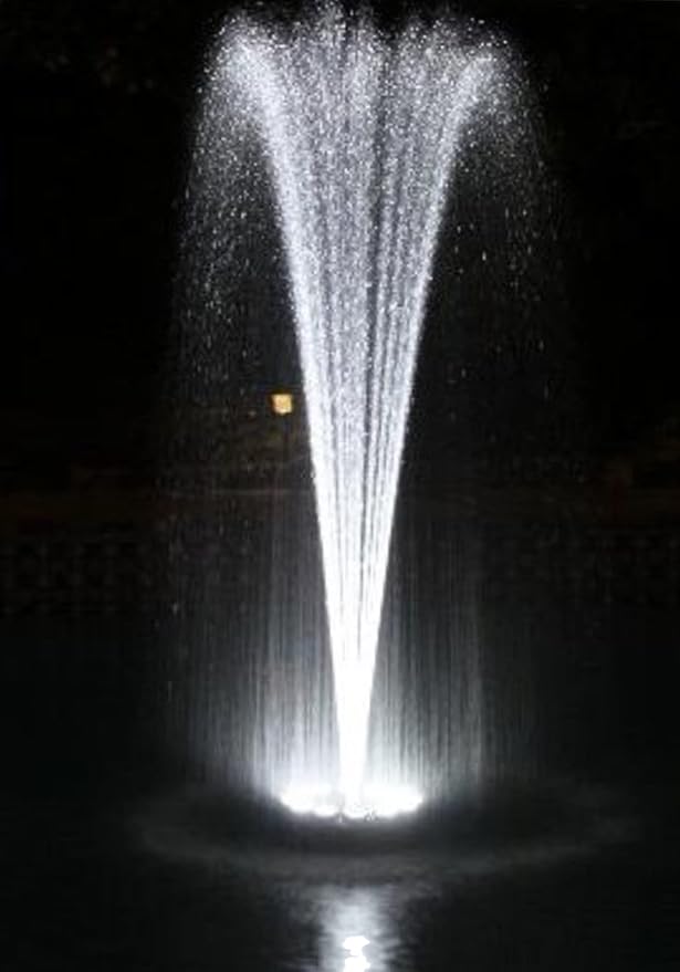 HALF OFF PONDS Small Floating Fountain – 600 GPH Pump for Pools, Ponds & Water Gardens – Adjustable 40" Spray – 48 White LED Lights, Float & 30' Cord