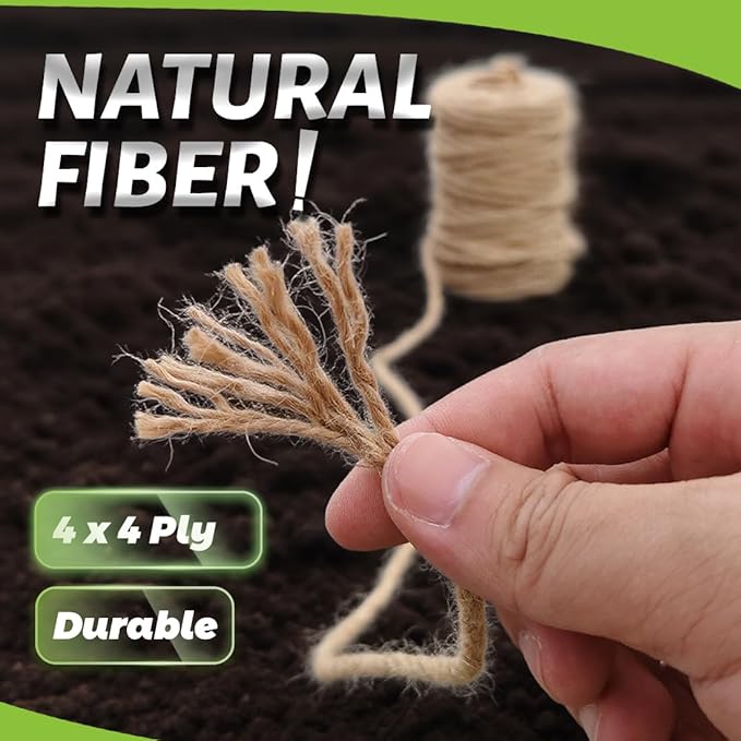 5MM x 150FT Jute Rope 16Ply Heavy Duty and Thick Twisted Rope for Crafts Gardening Cat Scratcher Scratching Post Tree Gift Wrapping Home Christmas Decoration Packing Twine Bulk (5mm* 150ft)