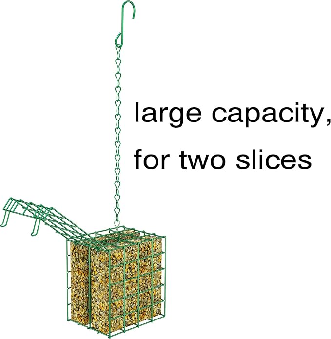 Bird Feeder for Outdoors, Large Capacity Suet Feeder Hanging Birdfeeder, 2 Slices Suet Cake Feeders fo Attracting Birds - Bird Feeder Hanging for Garden Yard Outside