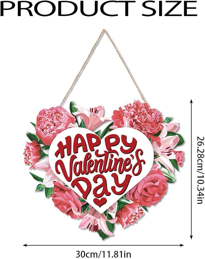 3Pcs Valentine's Day Front Door Hanger Decor Love Romantic Special Night Galentines Party Paper Signs Banners for Engagement Wedding Anniversary Door Porch Wall Hanging Decorations