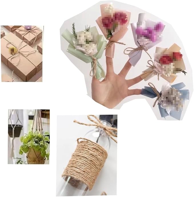 Jute Twine String 328 Feet，Christmas Twine ，Packing String，Packing String for Gift Wrapping Craft Projects Gardening Decoration and Home Decor for Climbing Plants