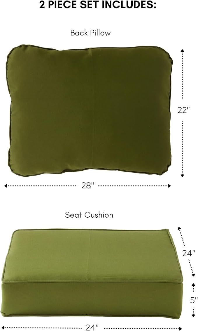 Greendale Home Fashions Outdoor Reversible 2-Piece Deep Seat Cushion Set, Juniper