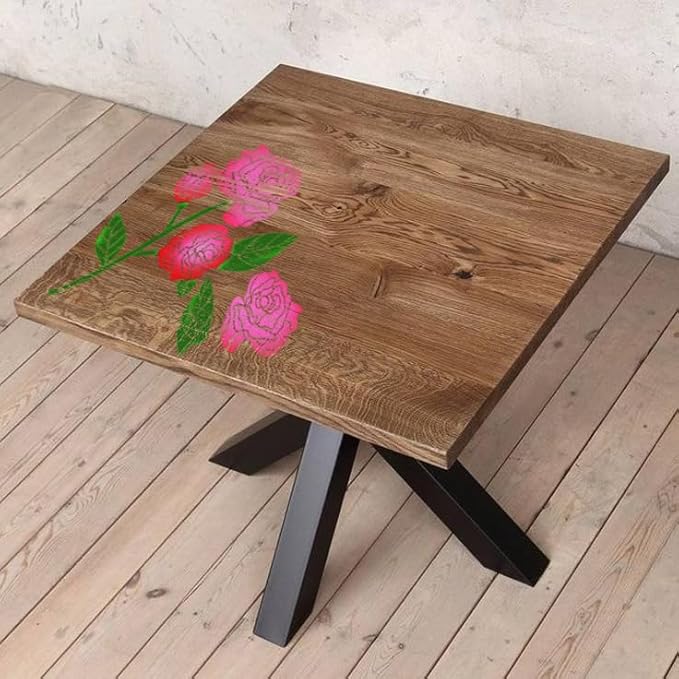 Large Rose Stencil - Flower Stencils for Painting on Wood, Canvas, Paper, Fabric, Wall, Furniture - Stencils for Crafts Reusable for Art & Pattern Template - Floral Stencil (12x15 inch)