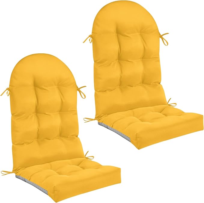 Geelin 2 Pcs Adirondack Chair Cushion High Back Patio Rocking Chair Cushion 44 x 19 x 4 Inch Tufted Weather Resistant Fade Resistant Seat for Patio Rocking Seat