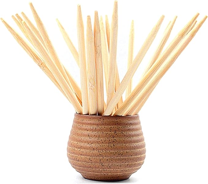 7" Natural Bamboo Skewers For BBQ，Caramel and Candy Apple Sticks, Corn Dog，Corn Cob，Cookie，Lollipop，Kabob，Gril. 5mm Thick by Semi Point Styel (100 pcs)